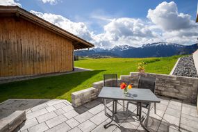 Terrasse mit Bergblick - Ferienwohnung Boidele